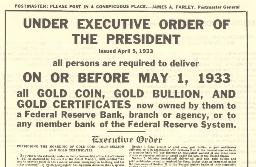 Gold Confiscation: Executive Order 6102